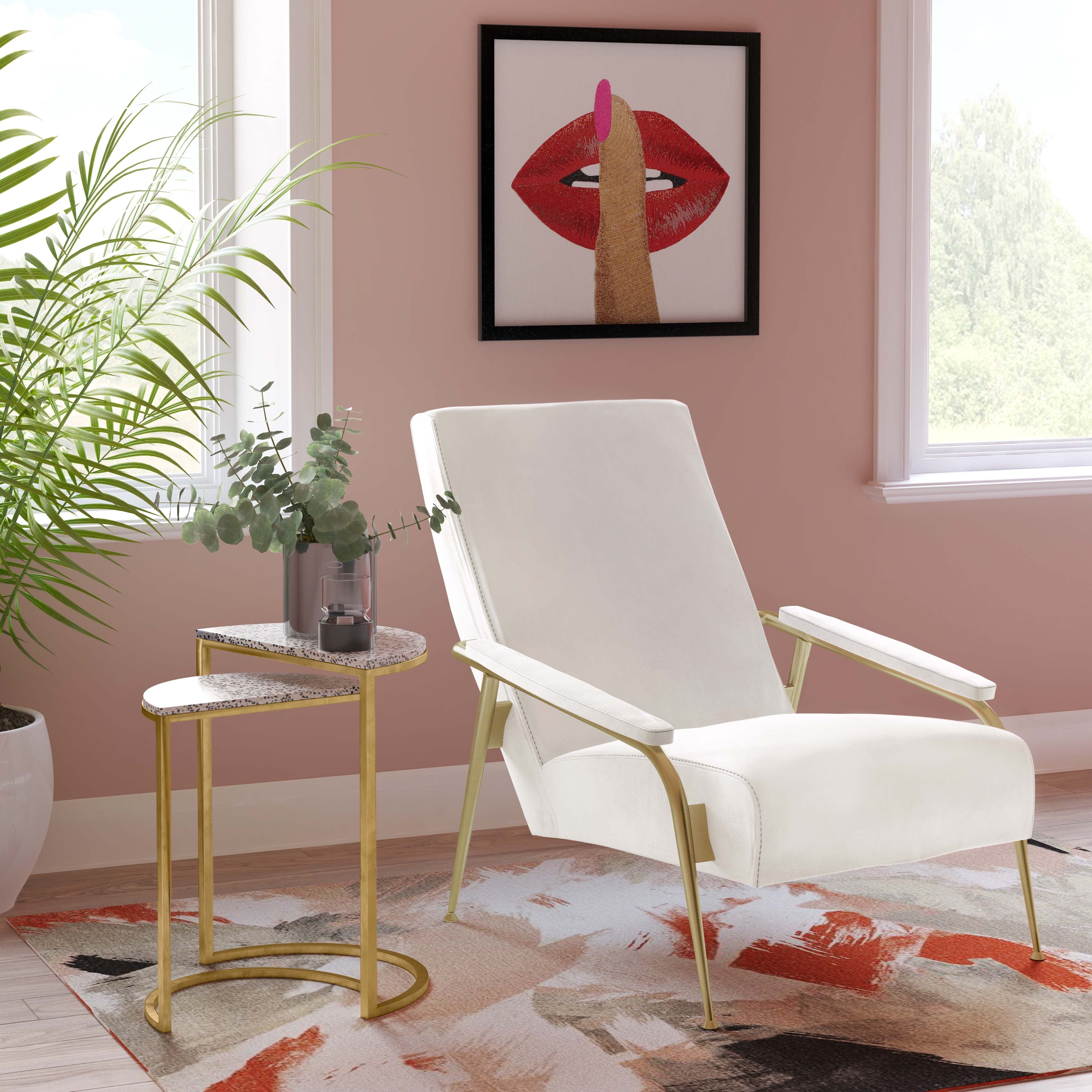 TOV Furniture Abbey Cream Velvet Chair