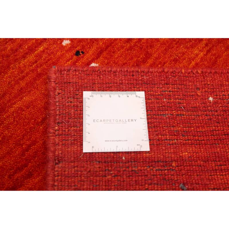 ECARPETGALLERY Hand Loomed Kashkuli Gabbeh Light Red Wool Rug - 5'1 x 7'10