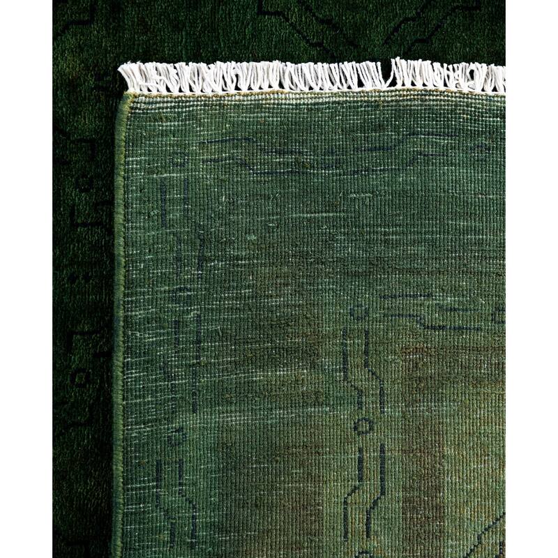 Overdyed One-of-a-Kind Hand-Knotted Area Rug - Green - 4' 0" x 6' 1"