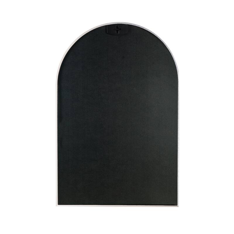 24x32 Inch Silver Metal Framed Arched Bathrrom Mirror for Wall