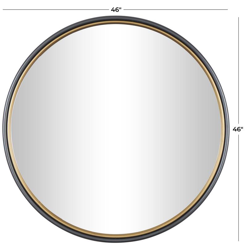 Black or Copper Metal Room Wall Mirror with Gold Inner Frame
