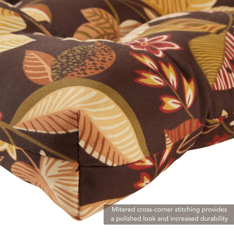 Timberland Floral 22-in x 44-in Outdoor High Back Chair Cushion (Set of 2) (Cushions Only)