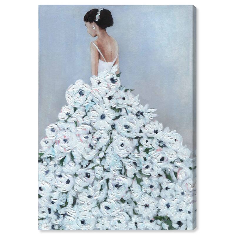 Wynwood Studio Fashion and Glam Fancy Look White and Light Gray French Country Wall Art Canvas Print
