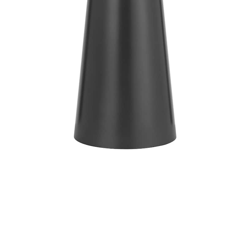 Tiy 30 Inch Table Lamp, White Hardback Drum Shade, Gray Iron Cone Base