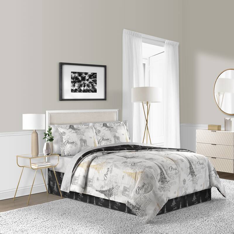 Lanwood Home Paris Sketch 8-Piece Comforter Set