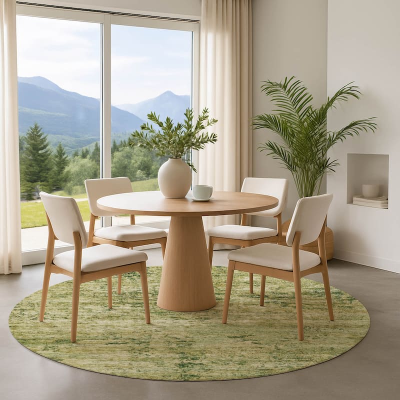 Premium Washable Super Soft Solid Abstract Mayfield Rug - Fern - 8' x 8'