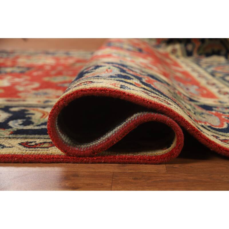 Hand Knotted Oriental 100% Wool Carpet Traditional Floral Oranges & Rust Heriz (serapi) Area Rug - 10' 0'' X 8' 0''