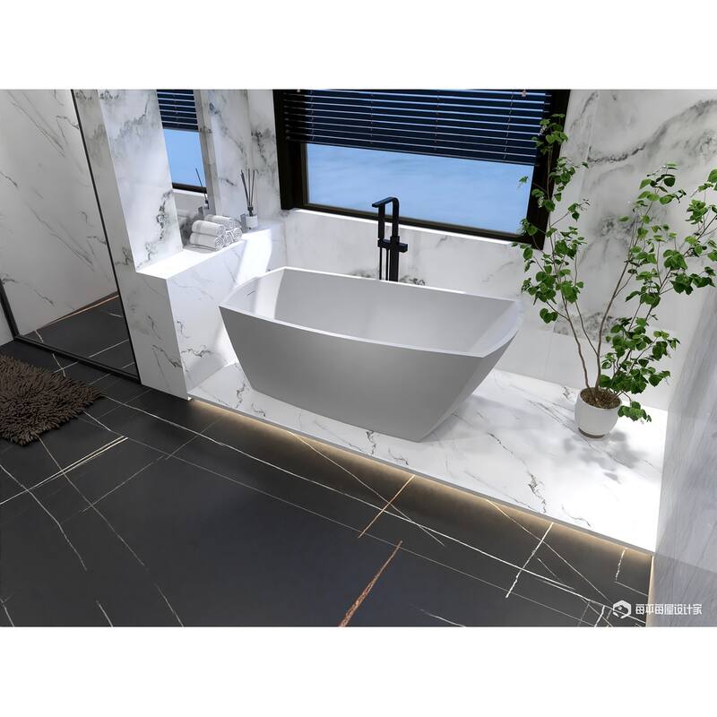 Peter Soaking Single Slipper Rectangular Bathtub in Glossy White