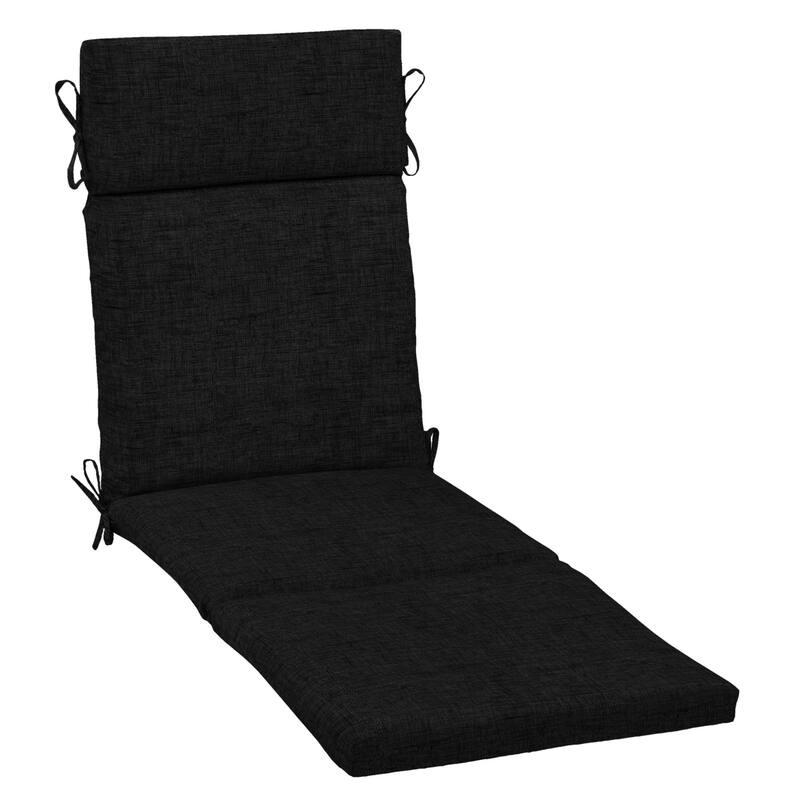 Arden Selections Leala Texture Outdoor Chaise Lounge Cushion - 72 in L x 21 in W x 2.5 in H - Black Leala