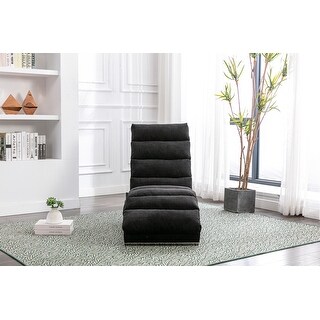 Linen Chaise Lounge Indoor Chair, Upholstered Sofa Modern Lounger for ...