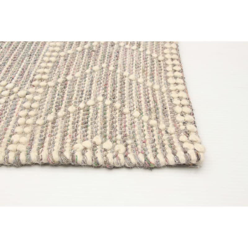 ECARPETGALLERY Braid weave Sienna Cream Wool Rug - 5'0 x 7'10