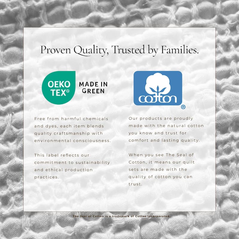 Linery & Co. Cotton Honeycomb Waffle Garment Washed Quilt Set