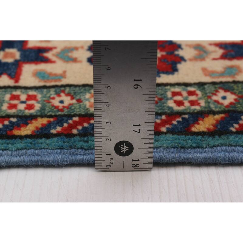 ECARPETGALLERY Hand-knotted Uzbek Ghazni Blue Wool Rug - 2'8 x 9'8