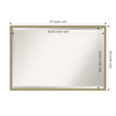Beveled Wood Bathroom Wall Mirror - Lucie Frame