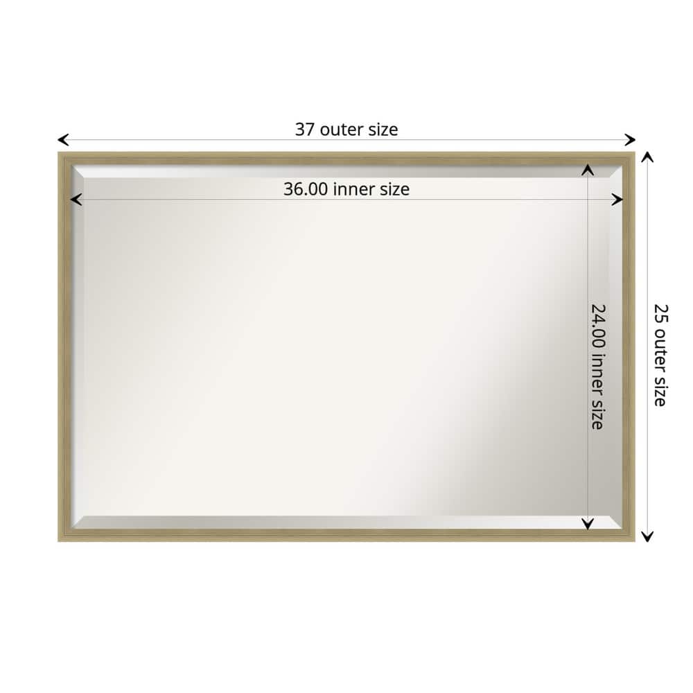 Beveled Wood Bathroom Wall Mirror - Lucie Frame