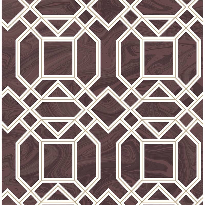 A-Street Prints Daphne Maroon Trellis Wallpaper