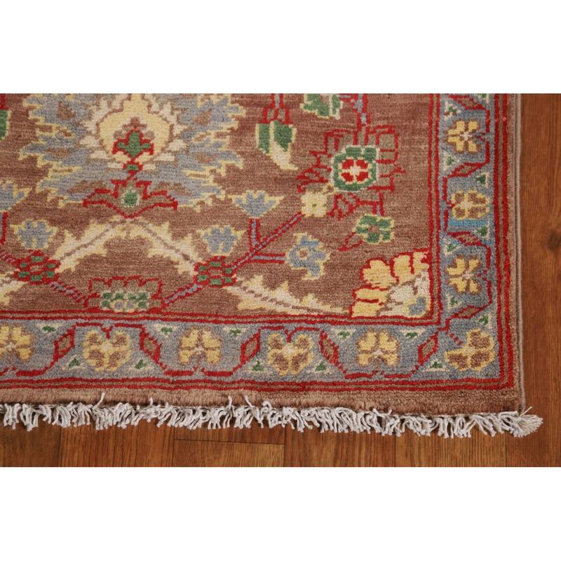 Brown Floral Kazak Oriental Foyer Rug Handmade Wool Carpet - 2'0"x 3'0"
