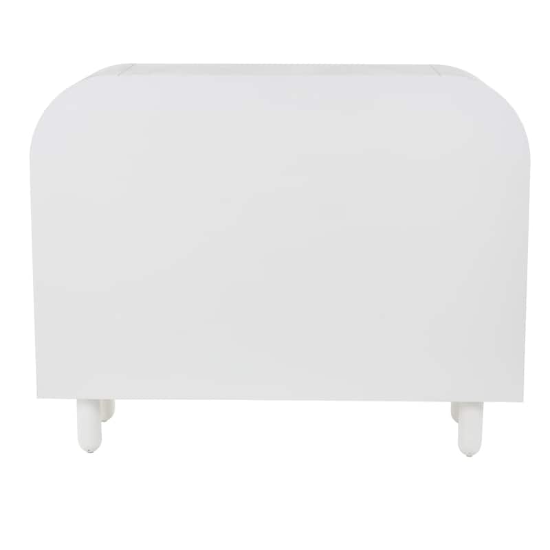 Wooden Geometric Handmade 6 or 4 Shelf Console Table - White - Roche River Decor