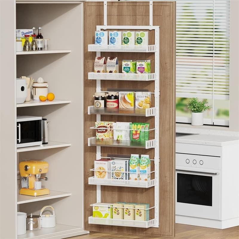 6-Tier Over the Door Pantry Organizer - 16.92"D x 6.1"W x 50"H