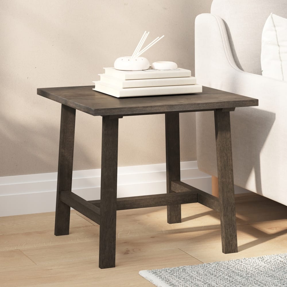 Farmhouse Style Trestle Base End Table