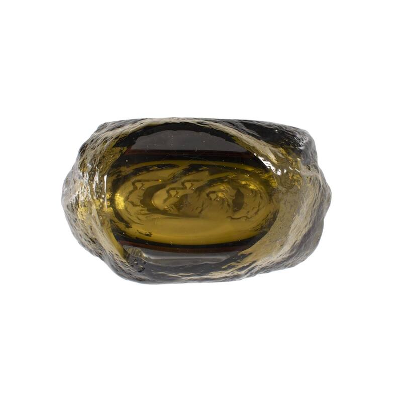 Dusty Olive Crystalized Glass Vase- Tall