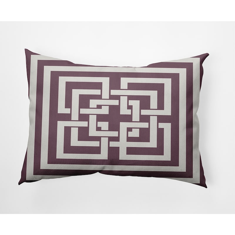 Greek New Key Nautical Indoor/Outdoor Throw Pillow - Dusty Purple - 14" x 20"