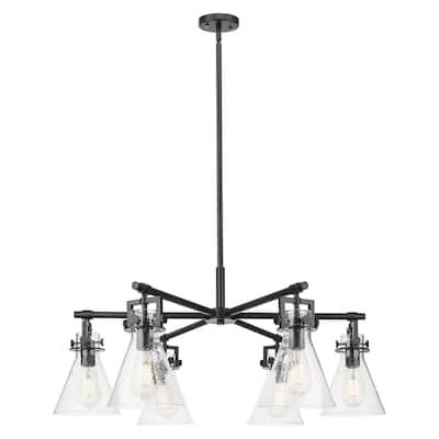 Innovations Lighting Downtown Urban - Newton Cone - 6 Light 26" Stem Hung Chandelier