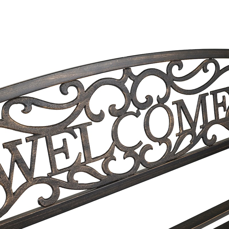 Bronze Welcome Garden Bench 50 Inch Long