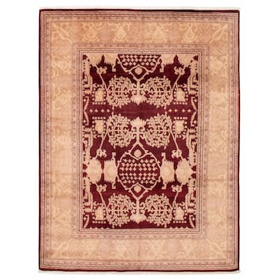 ECARPETGALLERY Hand-knotted Peshawar Oushak Red Wool Rug - 8'0 x 10'3