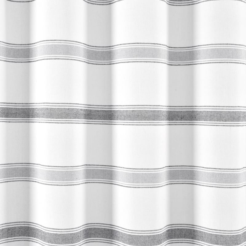 Lush Decor Stripe Woven Textured Yarn Dyed Cotton Shower Curtain