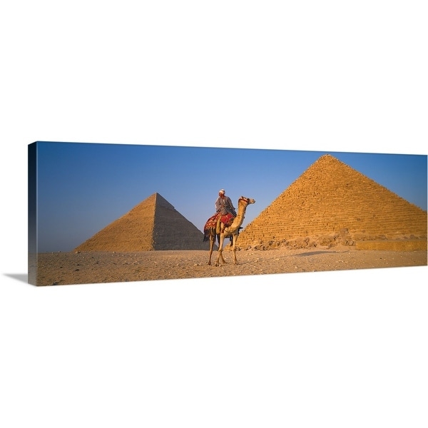 "The Great Pyramids With Camel Rider Giza Egypt " Canvas Wall Art