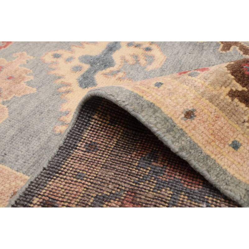 ECARPETGALLERY Hand-knotted Modern Oushak Light Denim Blue Wool Rug - 8'1 x 10'0