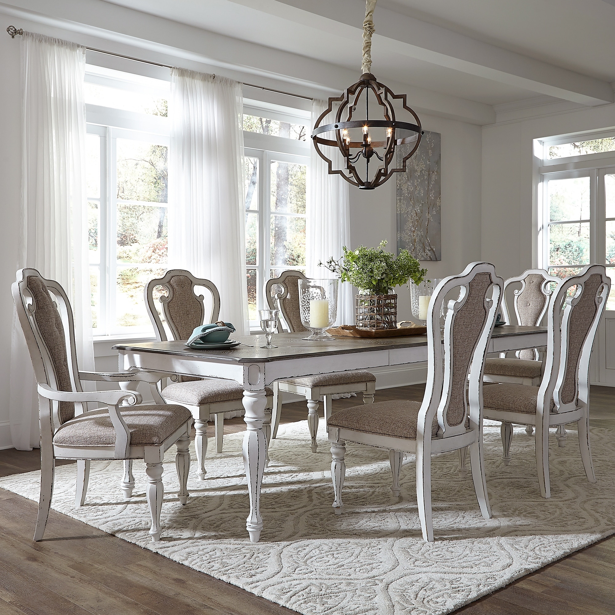Liberty Furniture Magnolia Manor Rectangular Leg Table 7 Piece Dining Set