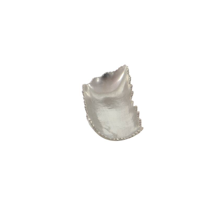 Silver Aluminum Metal Live Edge Living Room Decor Tray - 19 X 7 X 4