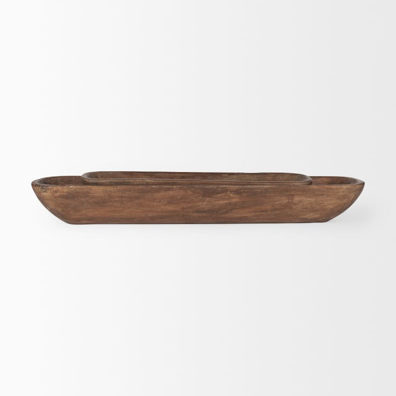 Athena Light Brown Reclaimed Wood Trays (Set of 2)