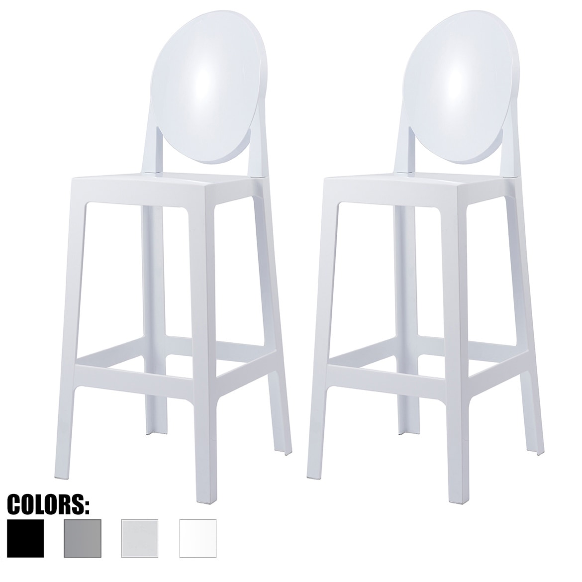 2xhome Set Of 2 White Modern 30 Seat Bar Stool Counter Height With Back Plastic Chairs For Home Restaurant Office Overstock 25557923