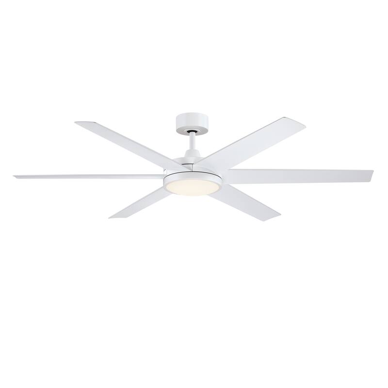 Brawn 64 inch Indoor/Outdoor Ceiling Fan with LED CCT Select Light Kit - Matte White