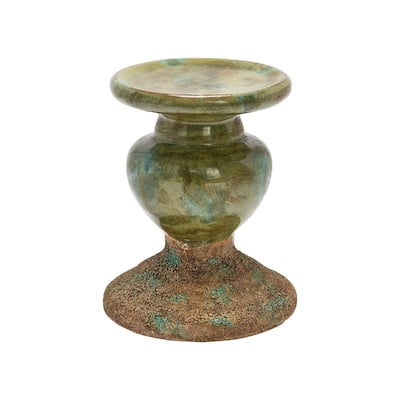 Sculptural Terracotta Pillar Candle Holder