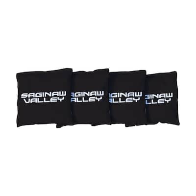Saginaw Valley State Cardinals Black Cornhole Bags