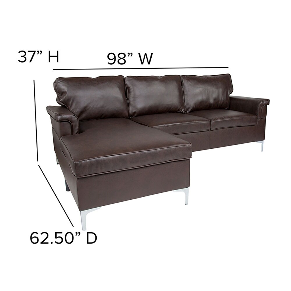 Shop Offex Boylston Upholstered Plush Pillow Back Sectional With