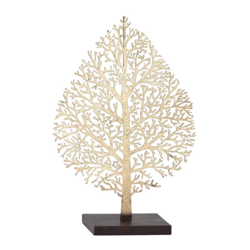 Metal Tree Decorative Sculpture - Gold - Roche River Decor - Gold