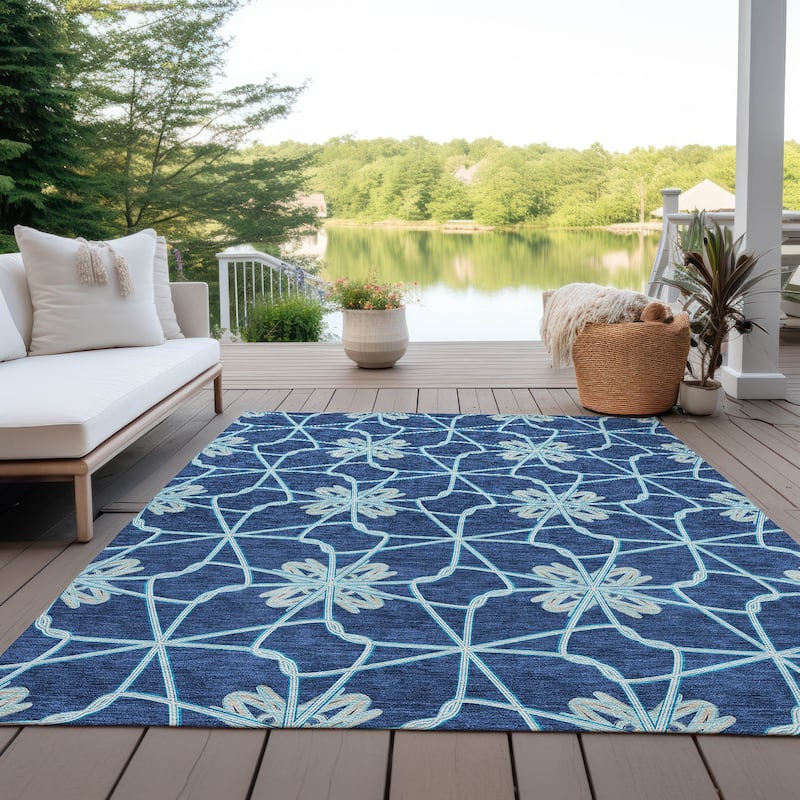Machine Washable Indoor/ Outdoor Chantille Contempoary Whimsy Rug