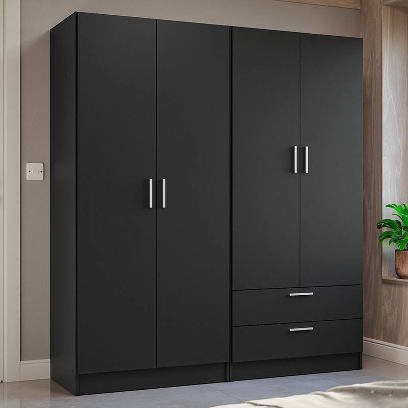 MADESA 4 Doors 2 Drawers Wardrobe Set