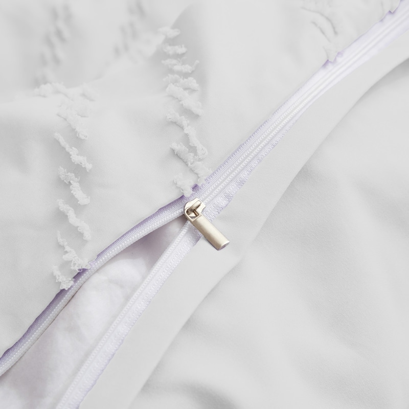 3 Piece Tufted Clipped Jacquard Geometric Oversized Duvet Cover Set