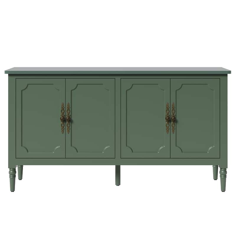 59" Accent Cabinet with 4 Doors – MDF Storage Cabinet, Adjustable Shelves, 200 lbs Top Capacity