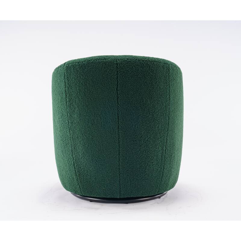 25.60" Swivel Barrel Chair, Modern Small Single Sofa Chair Comfy Round Upholstered Armchair for Living Room Bedroom