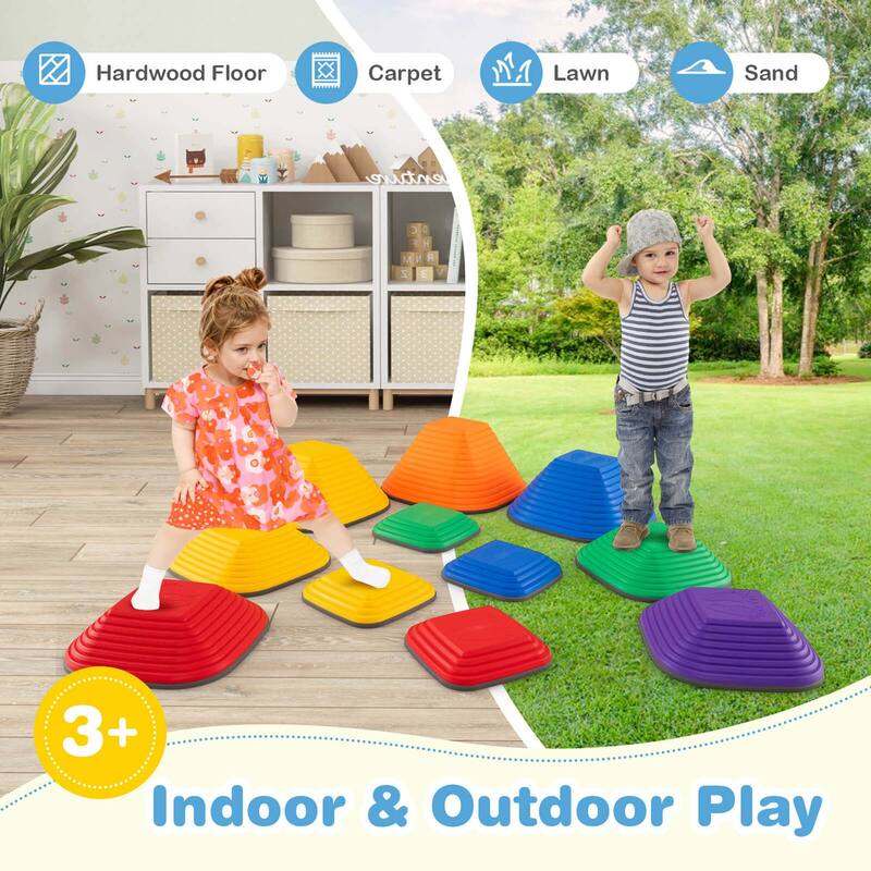 Costway 11 Pcs Colorful Stepping Stones with Full Non-Slip Edging Toys - See Details