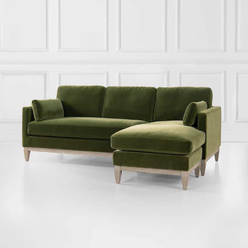 Knox 89" Performance Velvet Reversible Chaise Sectional Sofa