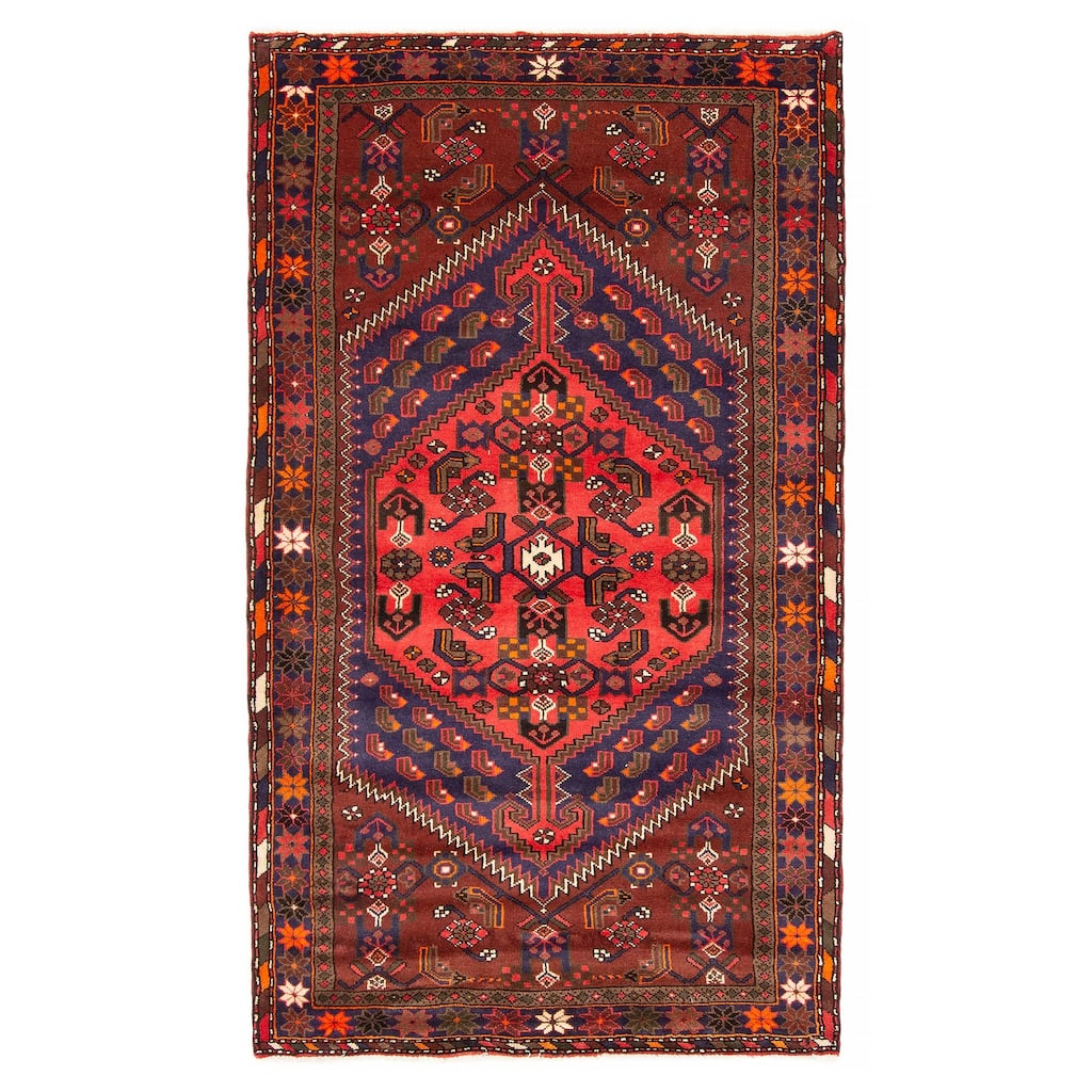 ECARPETGALLERY Hand-knotted Andelz Red Wool Rug - 4'1 x 6'11