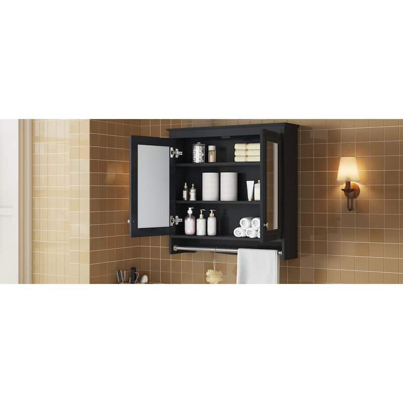3-in-1 Bathroom Mirror Cabinet, 30"Wall Mounted Medicine Cabinet with Adjustable Shelves & Soft Close Doors